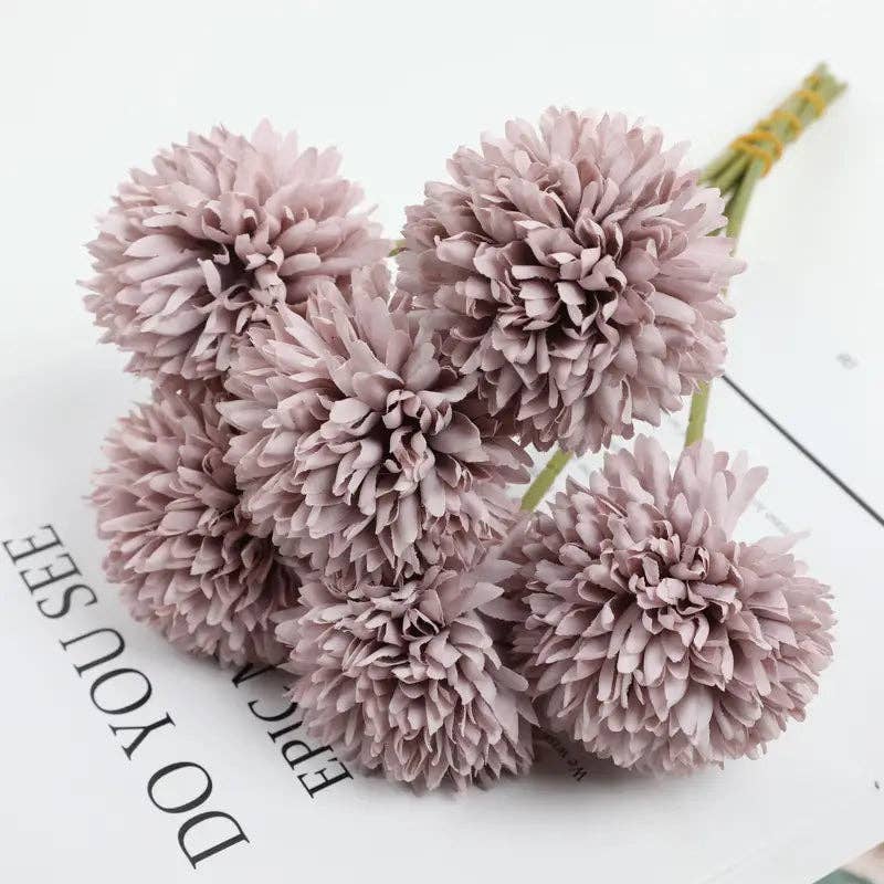 Huis Van Merken - Wholesale Artificial Flowers - 5PCS Artificial Dandelion & Pong Chrysanthemum Bouquet – Wedding & Home Table Décor6