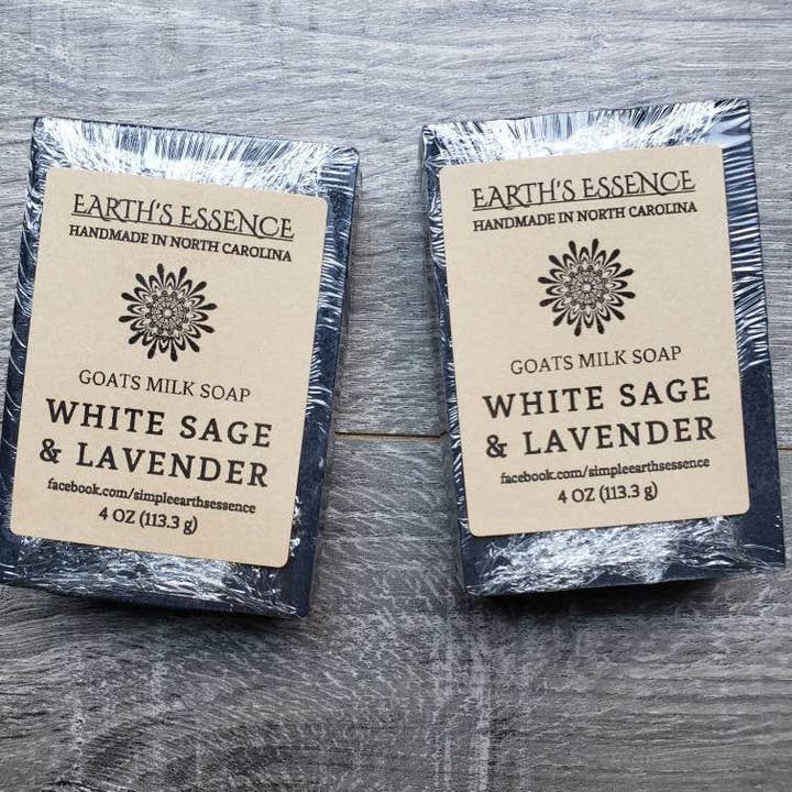 Geactiveerde Houtskool Witte Salie & Lavendel 113 g Geitenmelkzeep voor wholesale door Earth's Essence