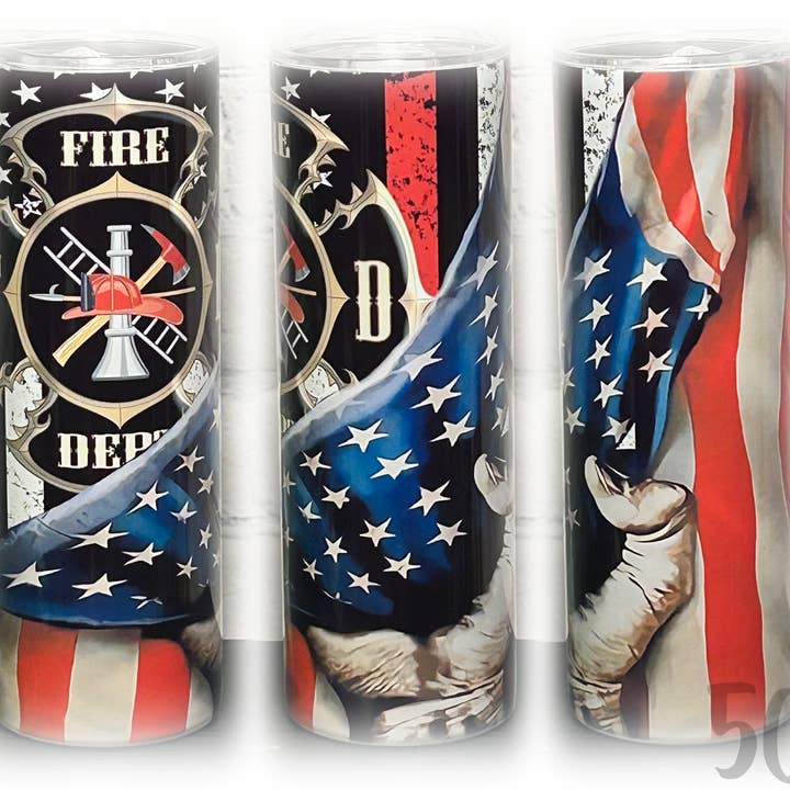 FD Fire Dept Flag Tumbler for wholesale by 5C's Wholesale