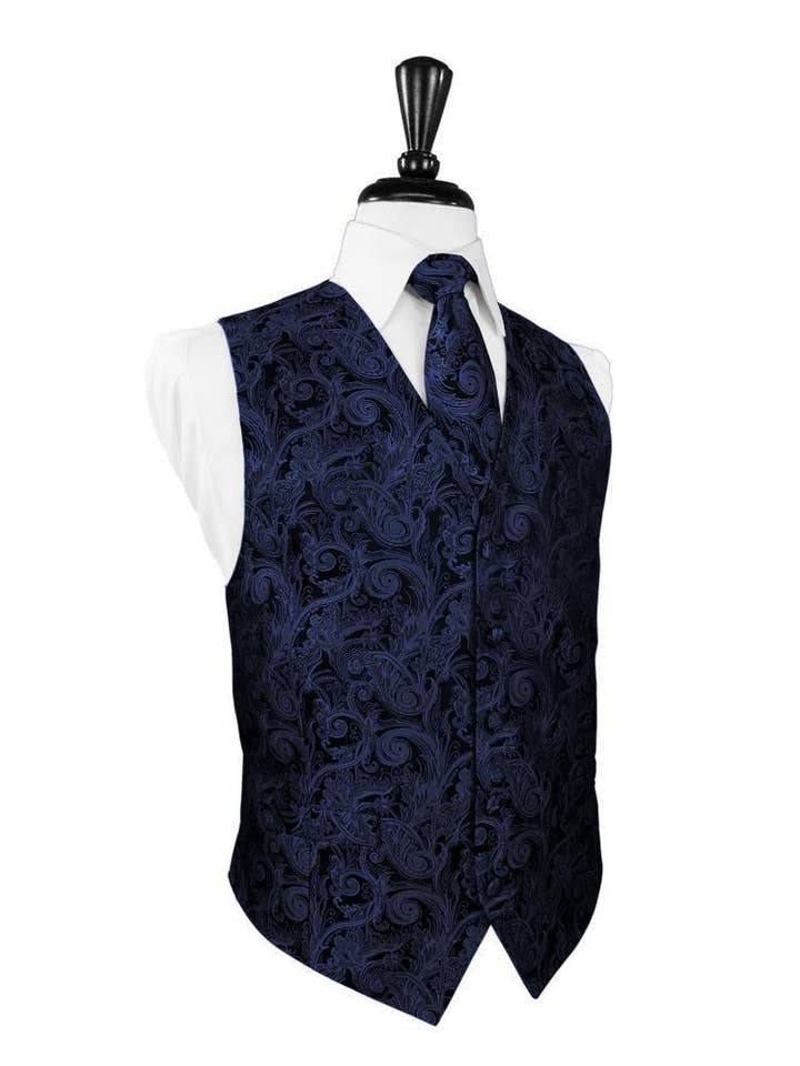 Marine Tapestry Tuxedo Vest for wholesale by Cardi International