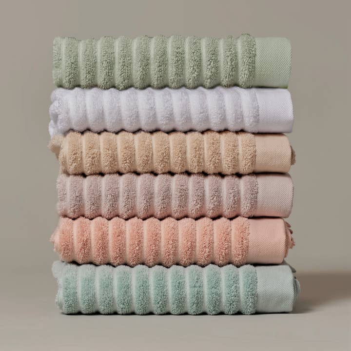 Misona - Wholesale Towel Set - Ribbed Organic Cotton Bath Towels & Face Cloths