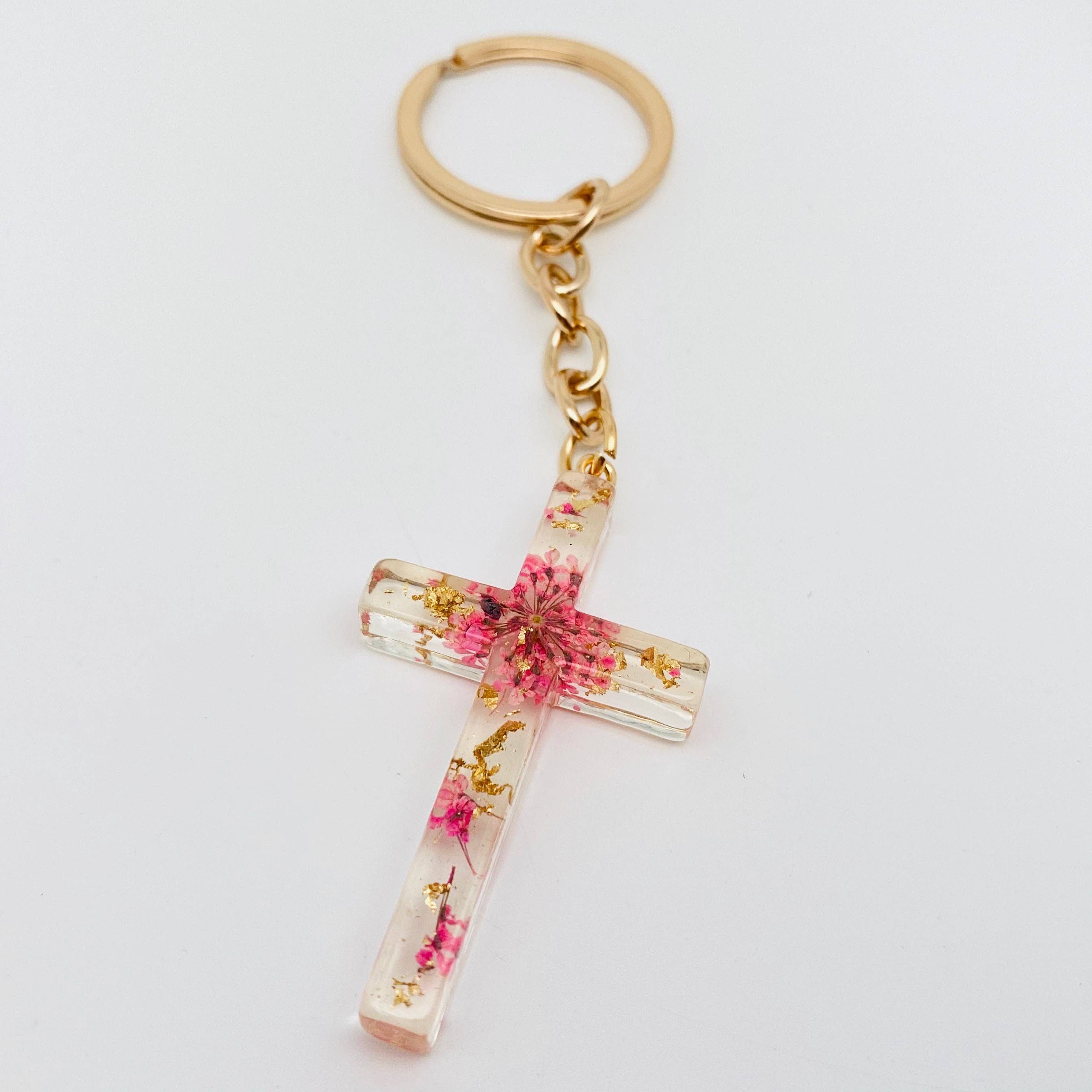 Mio Queena – wholesale Keychain – Women's – Flower Cross Pendant Keychain Bag Ornament6