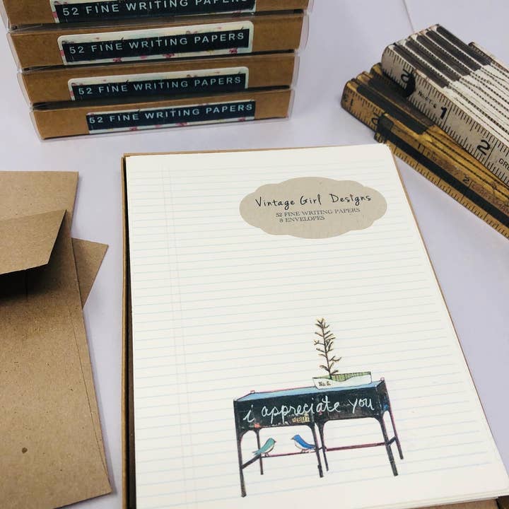 APPRECIATE FINE WRITING PAPERS for wholesale by Vintage Girl Designs LLC