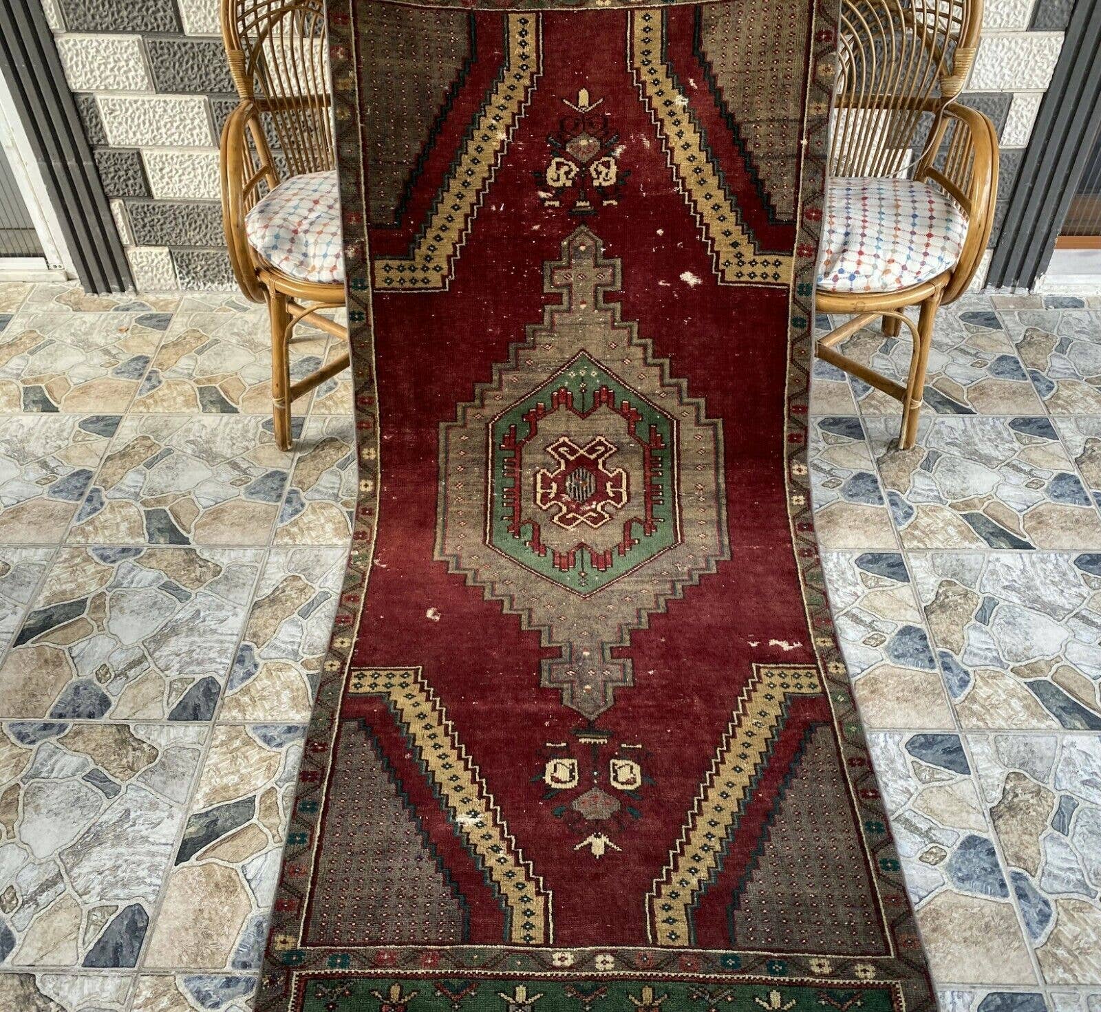 Oushak Rugs - Wholesale Area Rug - Vintage Turkish Handmade Wool Geometric Rug1