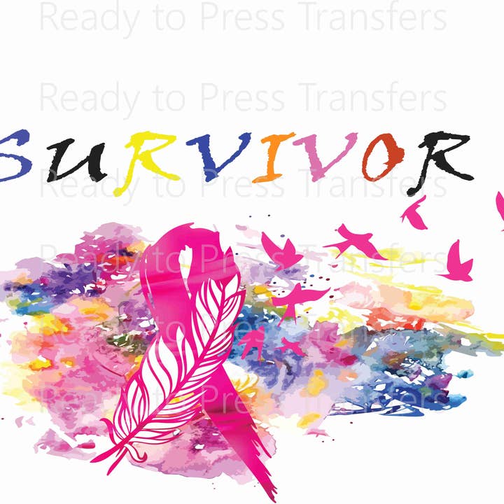 Survivante du cancer du sein - Transfert par sublimation T126 pour la vente par BreezePrintCo
