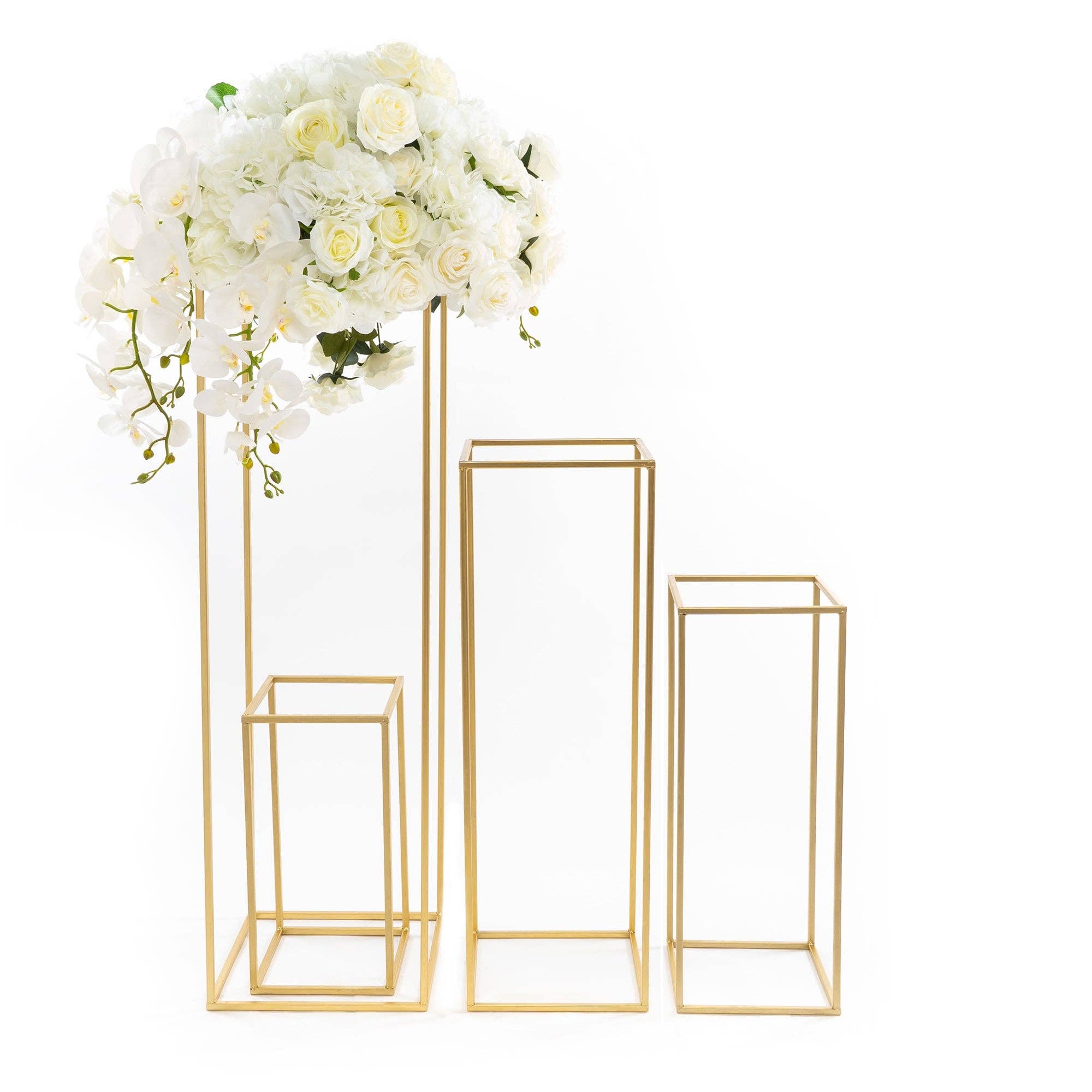 Or Lot de 4 présentoirs floraux en métal - Doré en vente sur Faire1