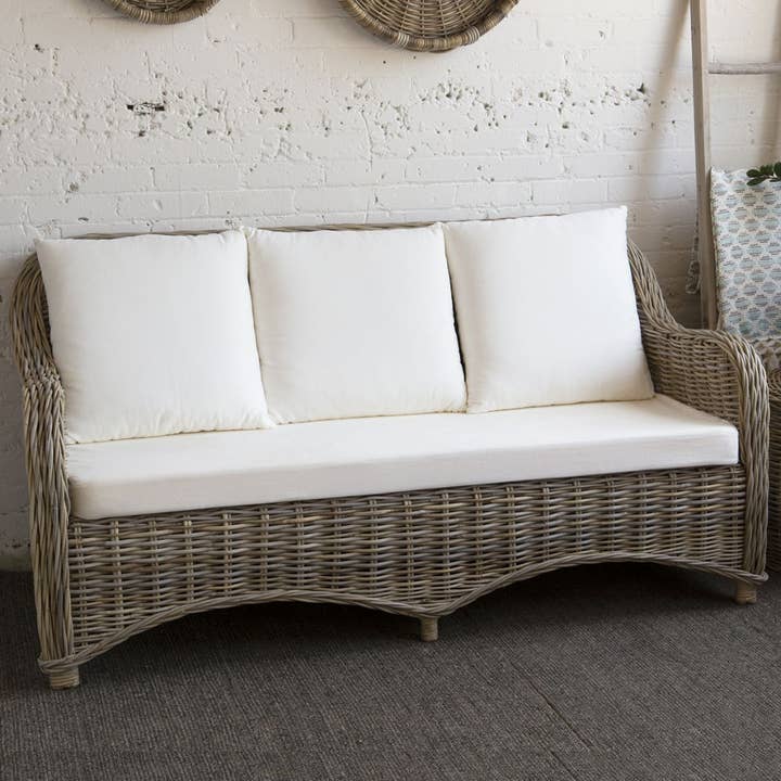 Bacon Basketware - Wholesale Patio Couch - KATRINA COUCH Natural Rattan