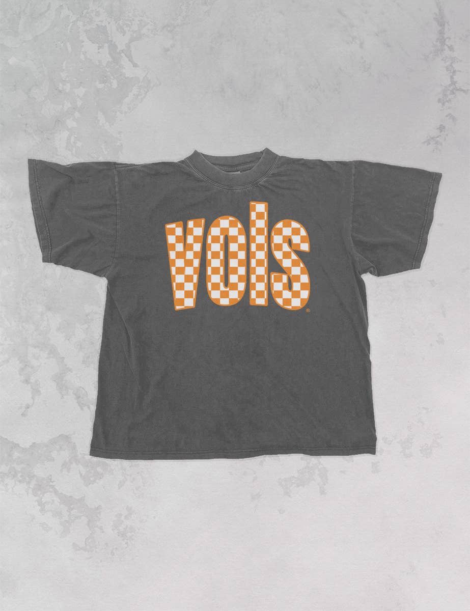 The Clandestine Underground - Wholesale Screen printed t-shirt – unisex - Tennessee VOLS, Checkerboard Oversized TShirt