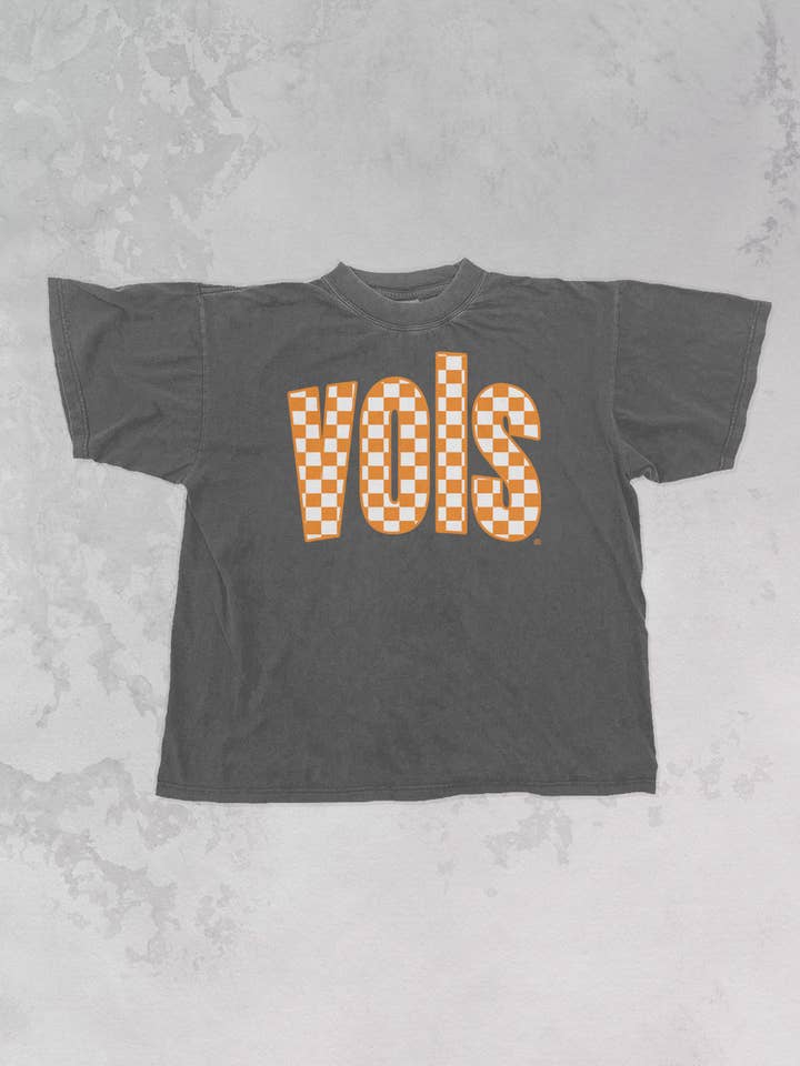 The Clandestine Underground - Wholesale Screen printed t-shirt – unisex - Tennessee VOLS, Checkerboard Oversized TShirt0