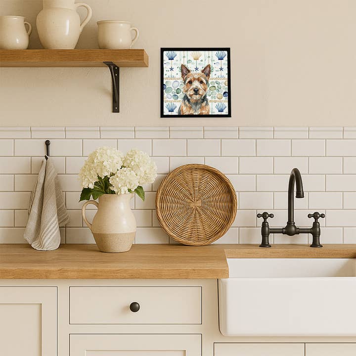 Norwich Terrier Coastal Sea Glass Metal Print WDK7133 for wholesale by Caroline's Treasures