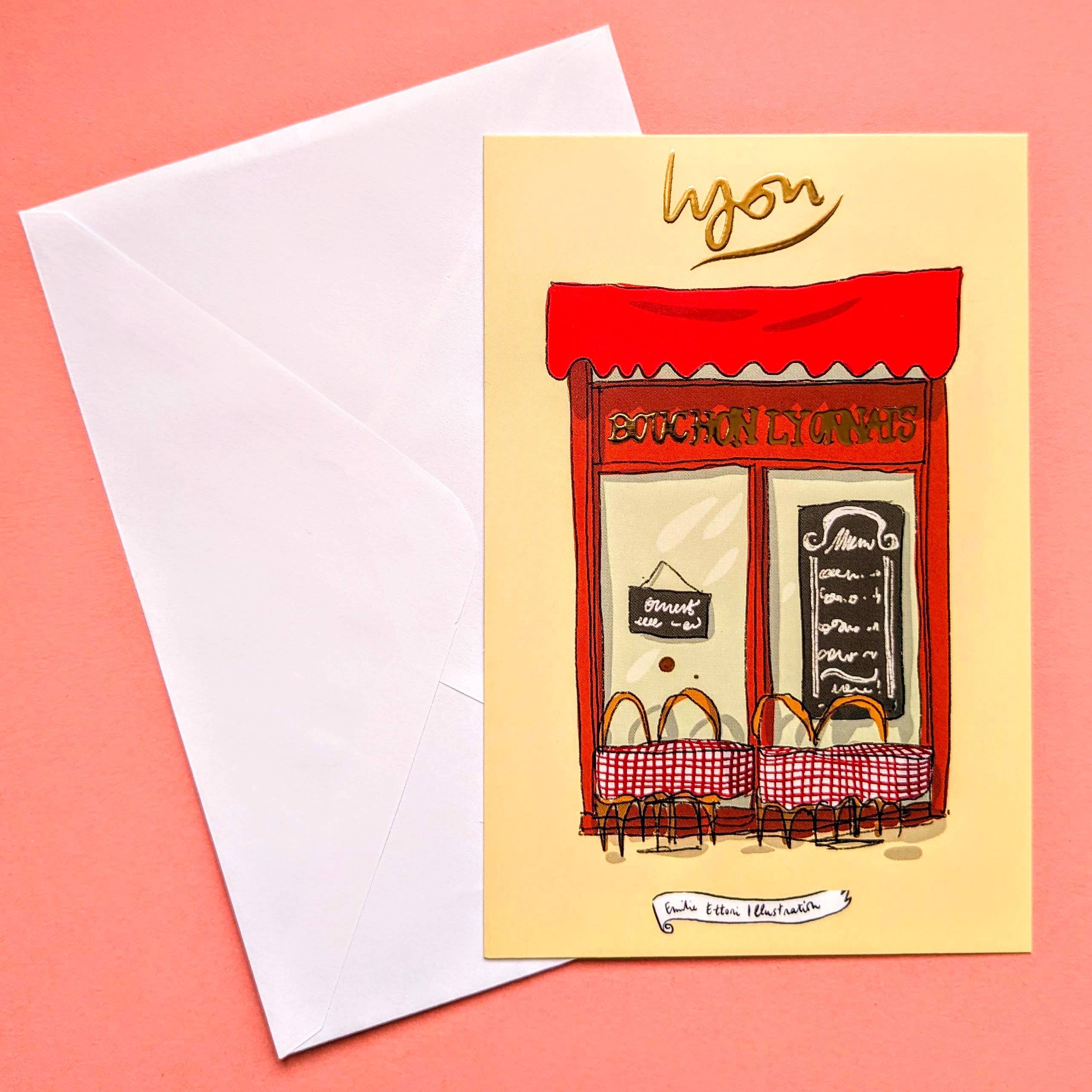 EMILIE ETTORI ILLUSTRATION - Wholesale Postcard - Lyonnais Cork Menu0