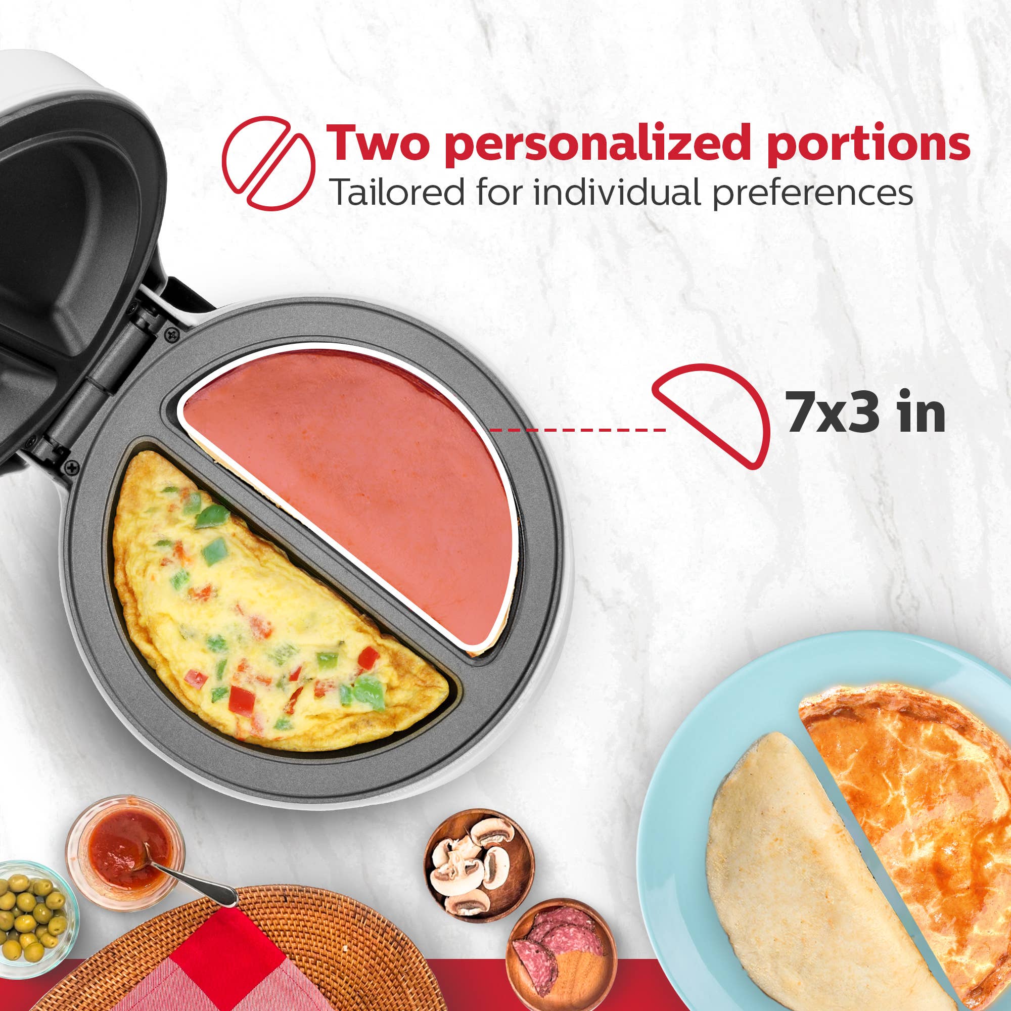 Holstein Housewares - Wholesale Kitchen Appliance - Easy Fast Breakfast Omelet Maker for Pancakes & Treats15