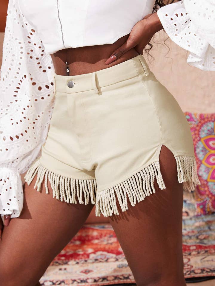 sxy zipper fly fringe split hem shorts and other Purchase Wholesale linen shorts. Free Returns & Net 60 Terms on Faire trending on Faire.