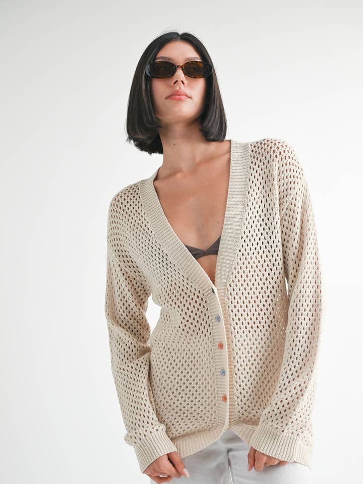 GEHAAKT VEST MET KNOOPSLUITING voor wholesale door Emory Park