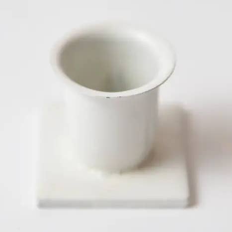 LMS Wholesale - Vendita all'ingrosso Portacandele - Portacandele conico quadrato in ferro bianco0