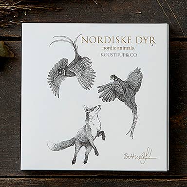 NORDIC ANIMALS - SQUARE CARDds w/envelopes - made in Europe for wholesale by Koustrupco