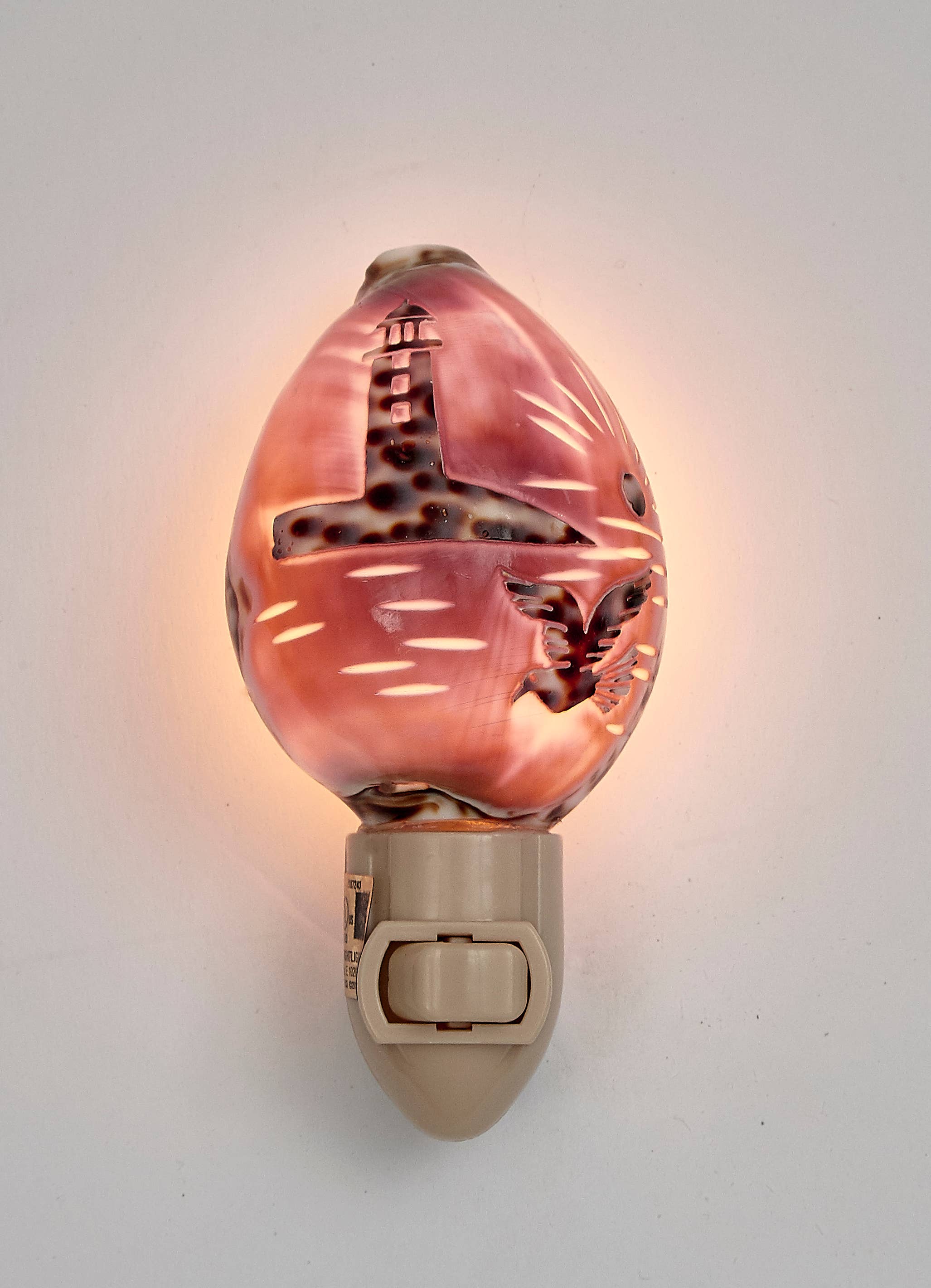 HS Seashells - Wholesale Night Light - Carved Cowrie Lighthouse Boxed LED Night Light2