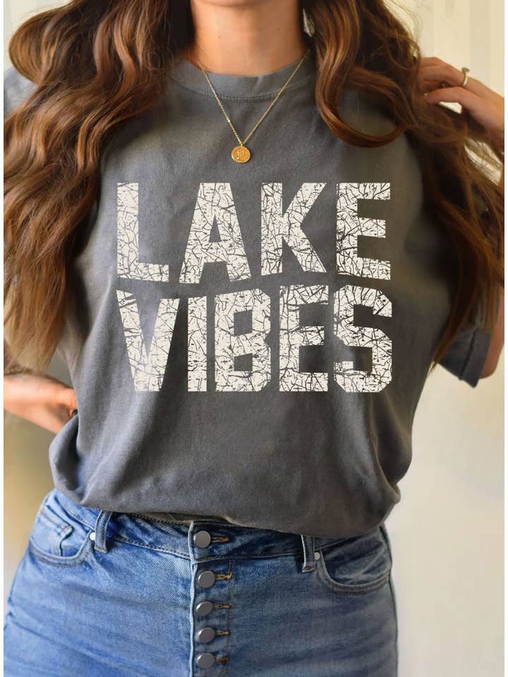 Rustee Clothing - Wholesale Screen Printed T-Shirt - Women's - LAKE VIBES GRAPHIC TSHIRTS