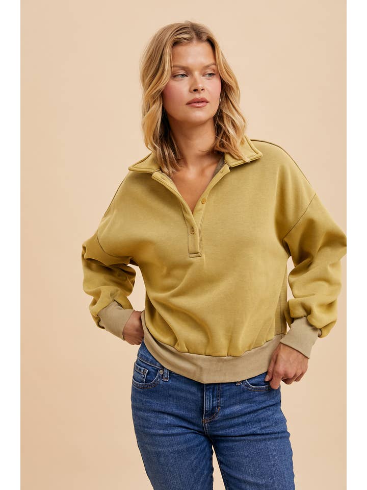 In Loom - Wholesale Sweatshirt - Women's - CROPPED POLO PULLOVER12