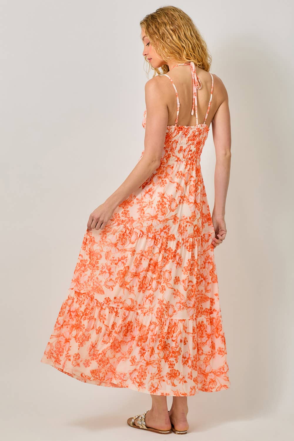 Mystree - Vendita all'ingrosso Vestito - Donna - 61048 Abito Lungo a Strati in Rete Stampata10