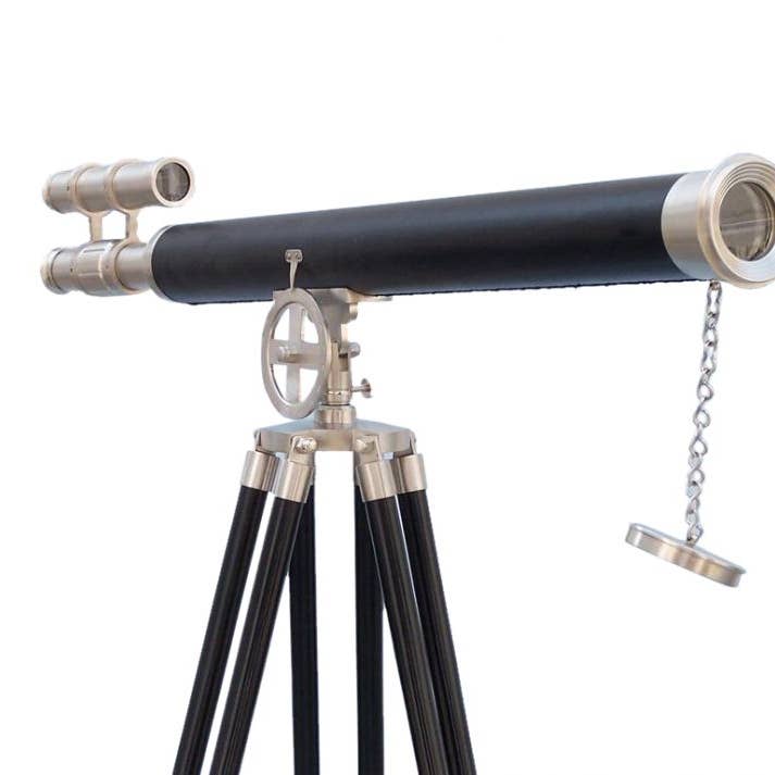 Telescopio Griffith Astro in Nickel spazzolato da pavimento in nichel spazzolato 65" per la vendita all'ingrosso da parte di Hampton Nautical