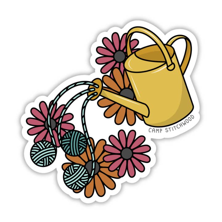 Watering Can Sticker for wholesale by Camp Stitchwood
