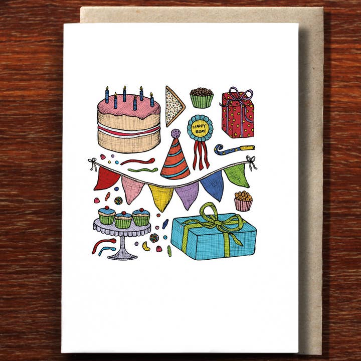 Birthday Party Time - Greeting Card for wholesale by The Nonsense Maker