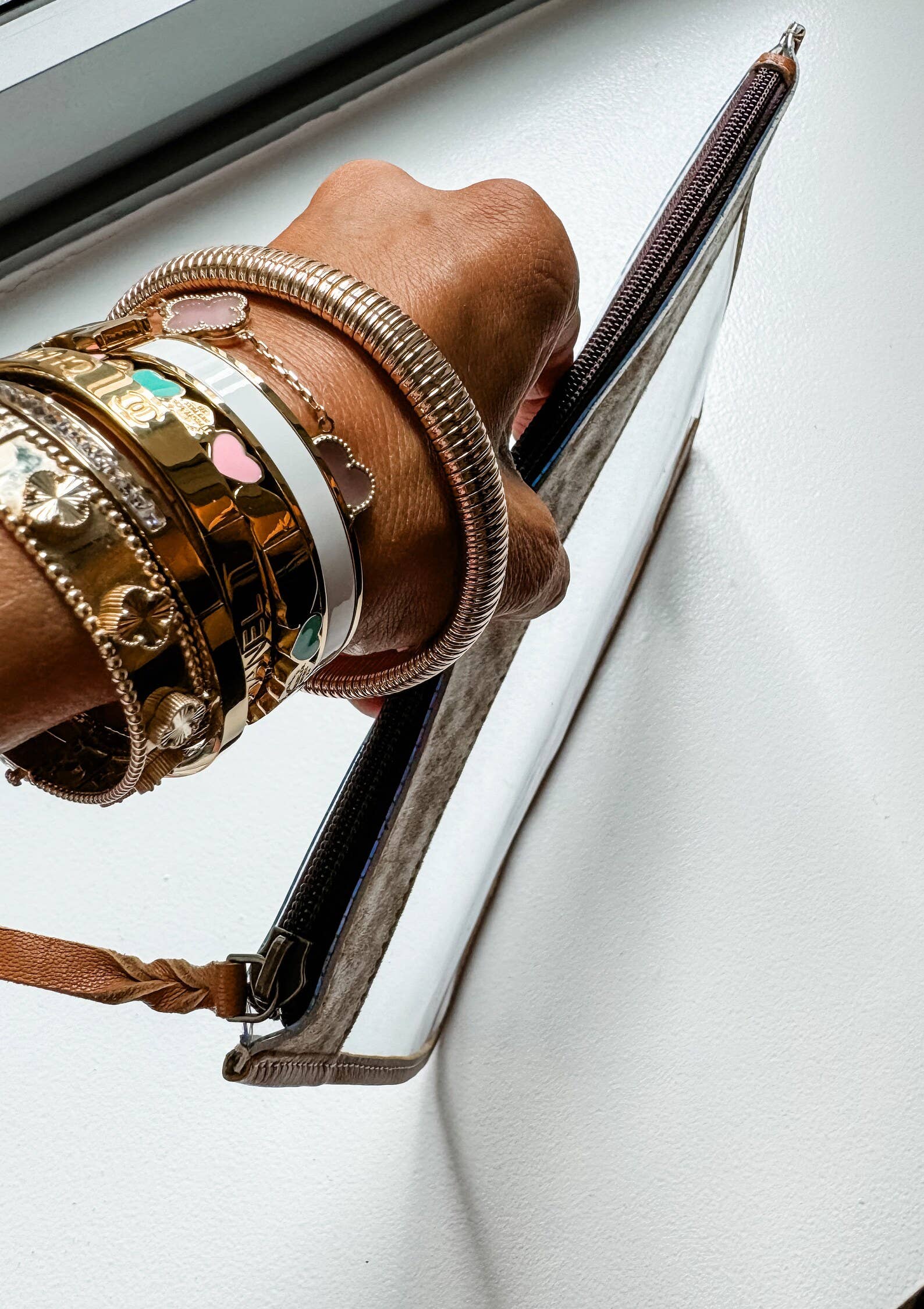 Boho Ranch Shop - Venta al por mayor Bolsa para maquillaje - Neceser de tocador transparente de piel de vacuno, organizador, de viaje1