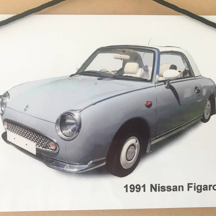 Nissan Figaro 1991 - Plaque métallique (8,25 x 5,75 po) pour la vente par Witherden's Workshop