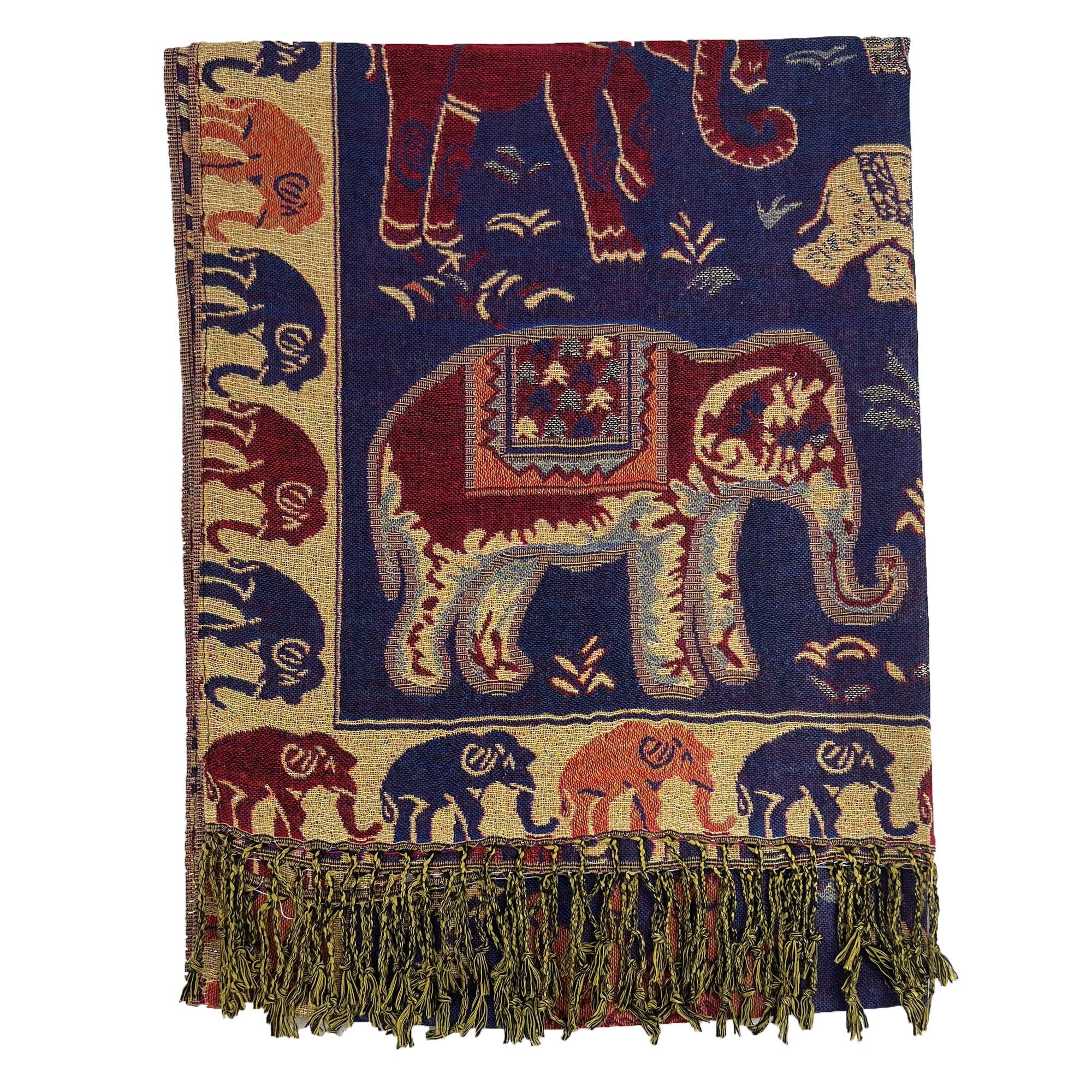 ASSORTED Metallic Pashmina Elephant Pattern GM35 (12PC) for wholesale on Faire6