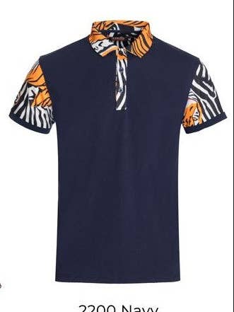 Polo Shirt with Zip placket and Contrast Collar for wholesale by Perruzo