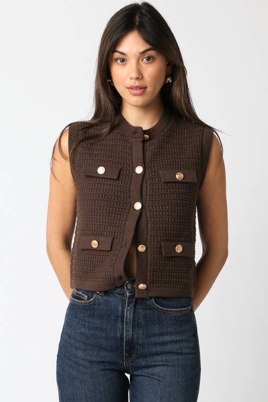 Olivaceous - Wholesale Knit Top - Women's - Selena Button Knit Top10