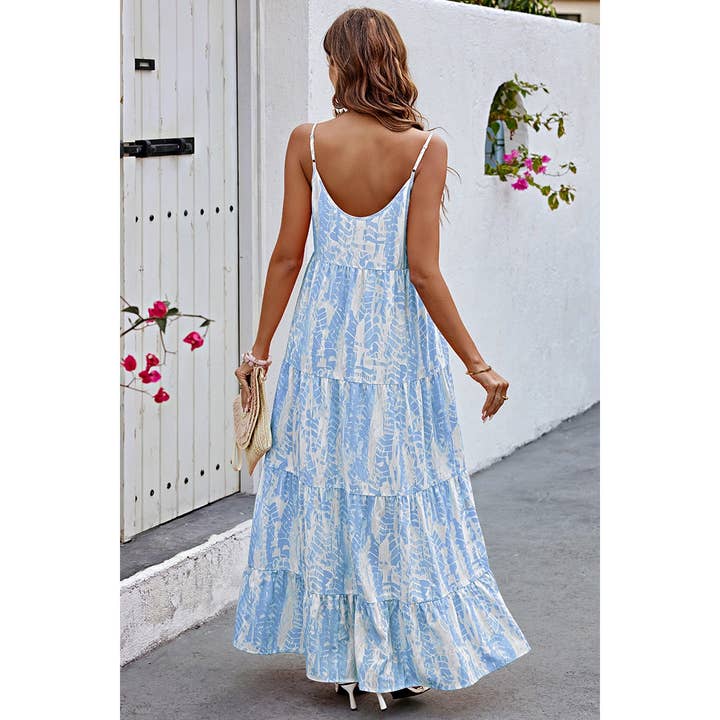Supreme Fashion - Wholesale Dress - Women's - Allover Print Sleeveless Pockets Color Block Dress