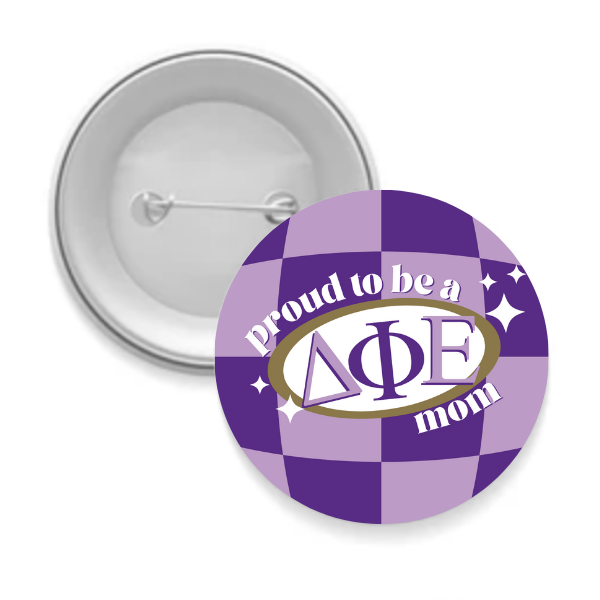 Sarahndipity Shop - Wholesale Lapel Pin/Button - Sorority Mom Button - Proud to Be Checkered7