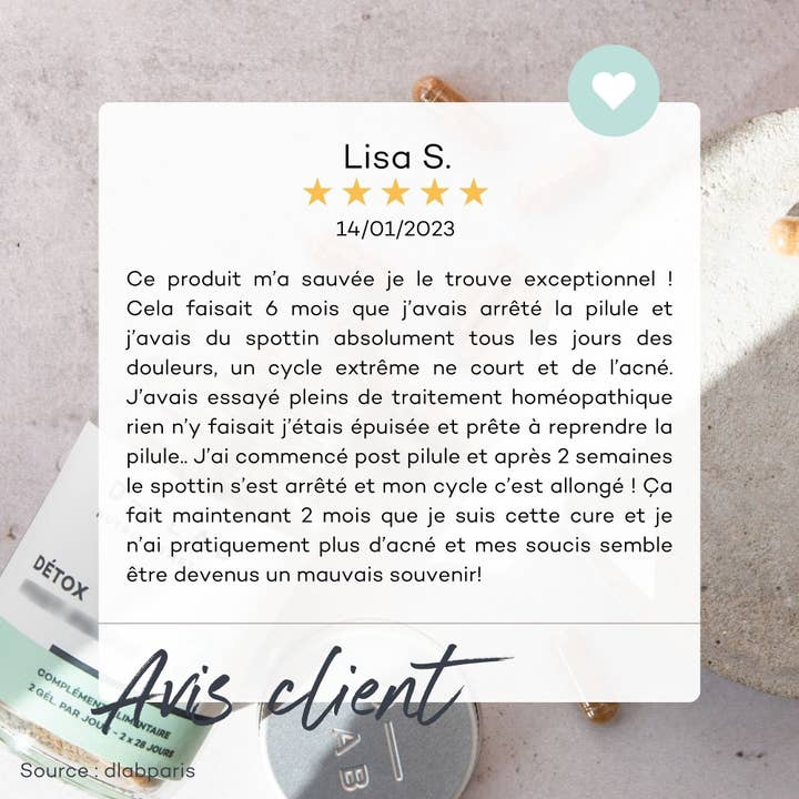 D-LAB NUTRICOSMETICS - Vente Supplément oral/vitamine - DETOX POST PILULE 2 MOIS3