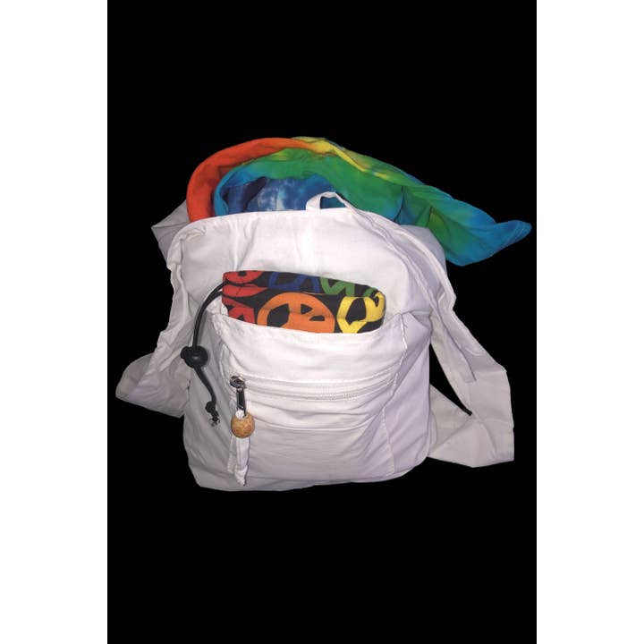 Sunshine Joy - Wholesale Shoulder Bag - Women's - Blank White Zip Top Hobo Shoulder Bag for Tie-dyeing2