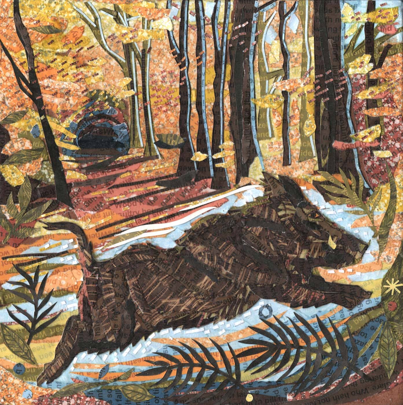 Jamie Poole - Wholesale Everyday Greeting Card - Wild Boar Fitful Card – Square Card 148mm, 6 Pack0