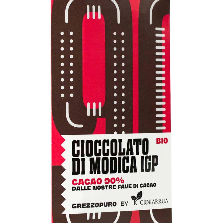 Cioccolato di Modica IGP 90% cacao crudo biologico, 50 g per la vendita all'ingrosso da parte di Ciokarrua