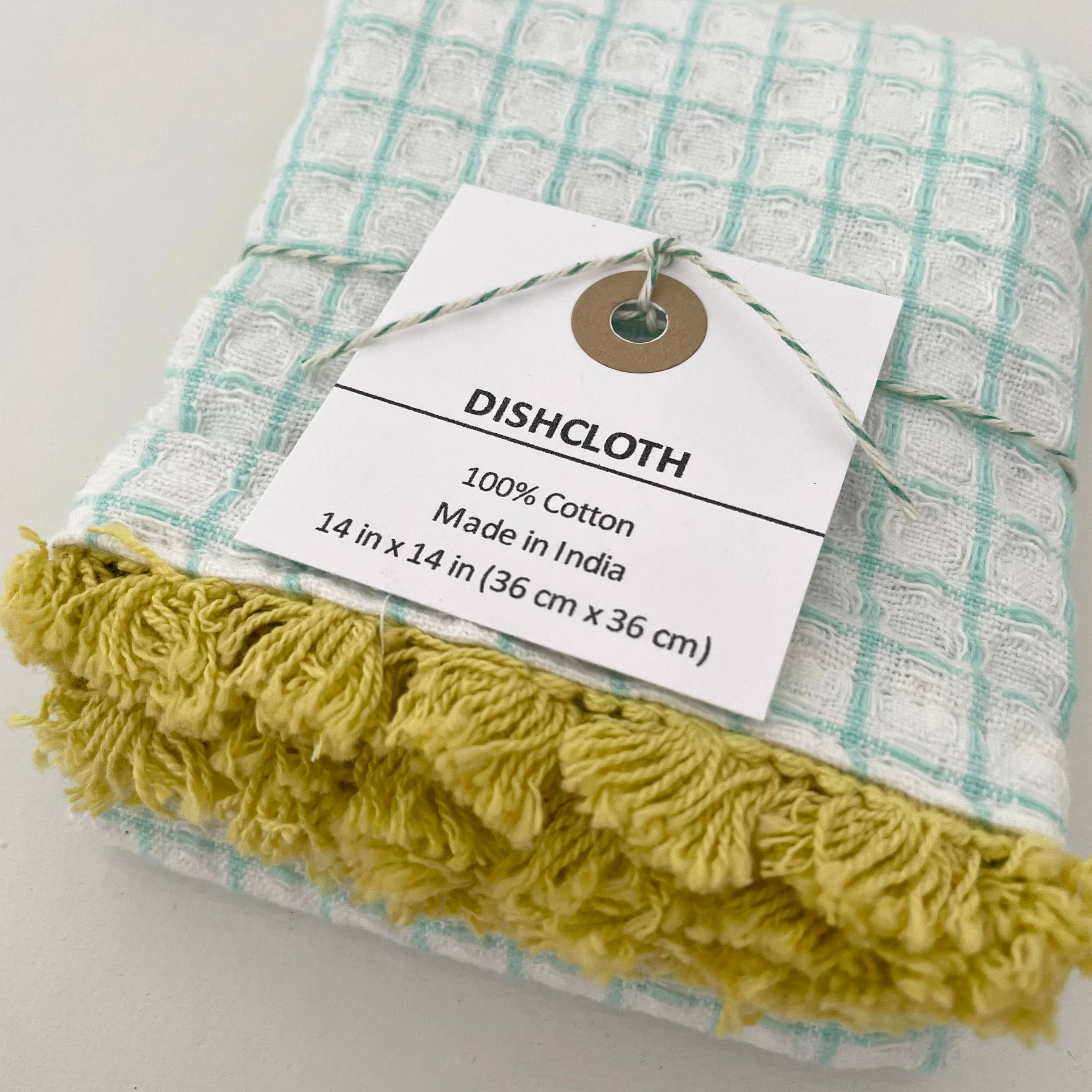 fort & field - Wholesale Dishcloth - 100% cotton waffle square bright fringe kitchen dishcloth7