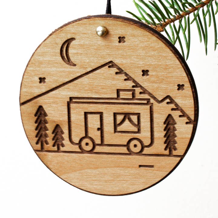 Camper | Wood Ornament for wholesale by Lucca