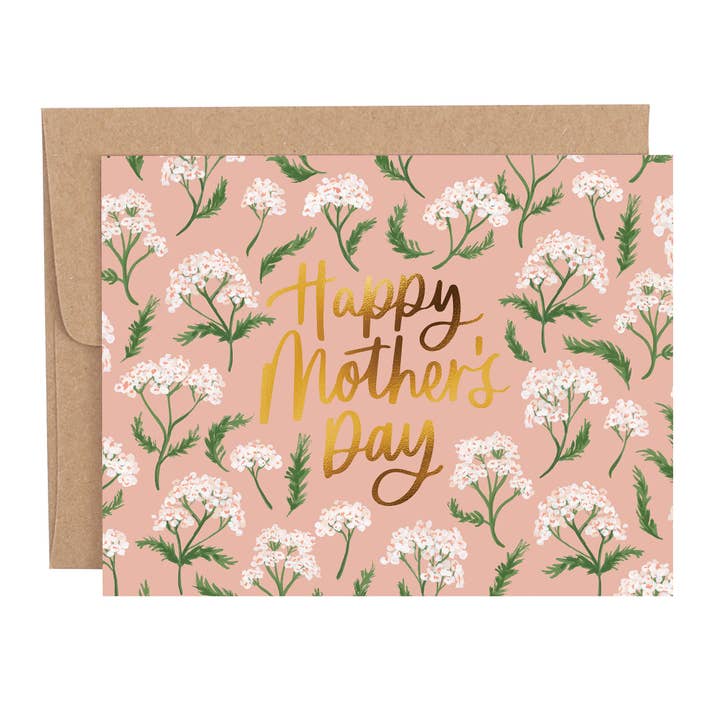 Happy Mother's Day Yarrow Greeting Card for wholesale by 1canoe2 | One Canoe Two Paper Co.