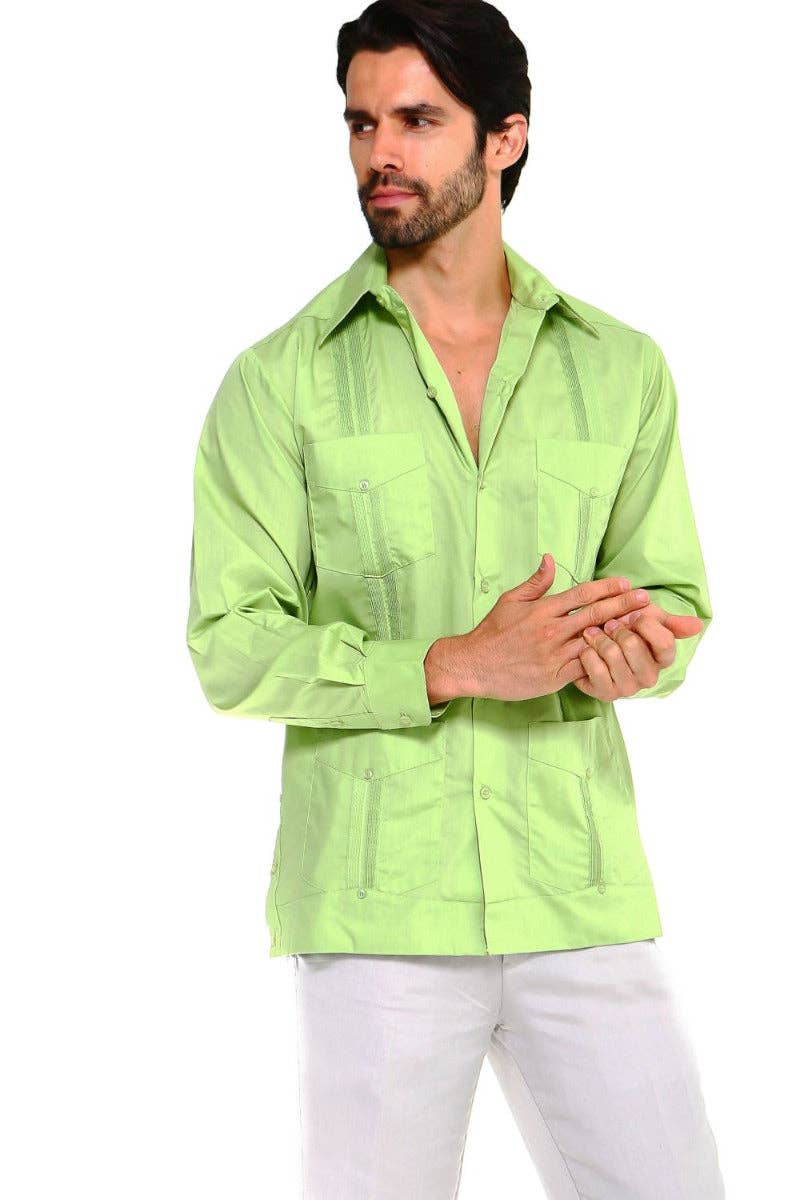 MOJITO COLLECTION – wholesale Buttoned-down shirt – Men's – Mojito Men's Plus Size Guayabera Shirt Classic Poly Cotton Long Sleeve 3X-8X13