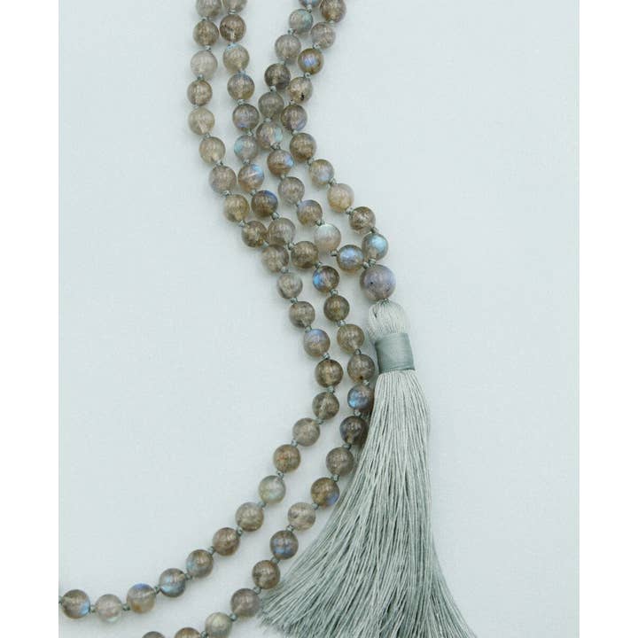 Culture Spot - Wholesale Prayer Beads Necklace - Knotted Premium Labradorite Mala, 108 Beads (8 mm)