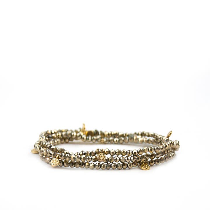 Marlyn Schiff - Wholesale Beaded Bracelet - mini disc stretch wrap