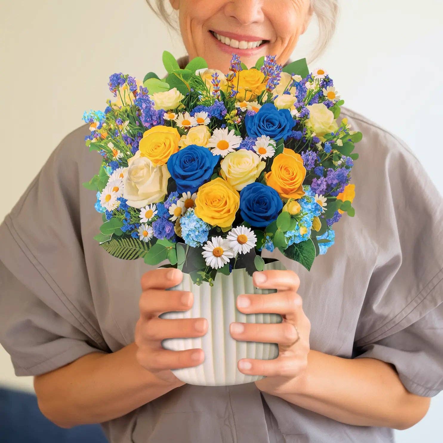 PetalPal – wholesale Vardagliga hälsningskort – Cerulean Dream Pop-Up Bukett6