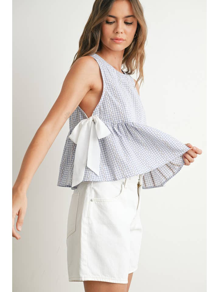 BUTTERMELON - Wholesale Blouse - Women's - Sky Meadow Peplum Top - BMT77507