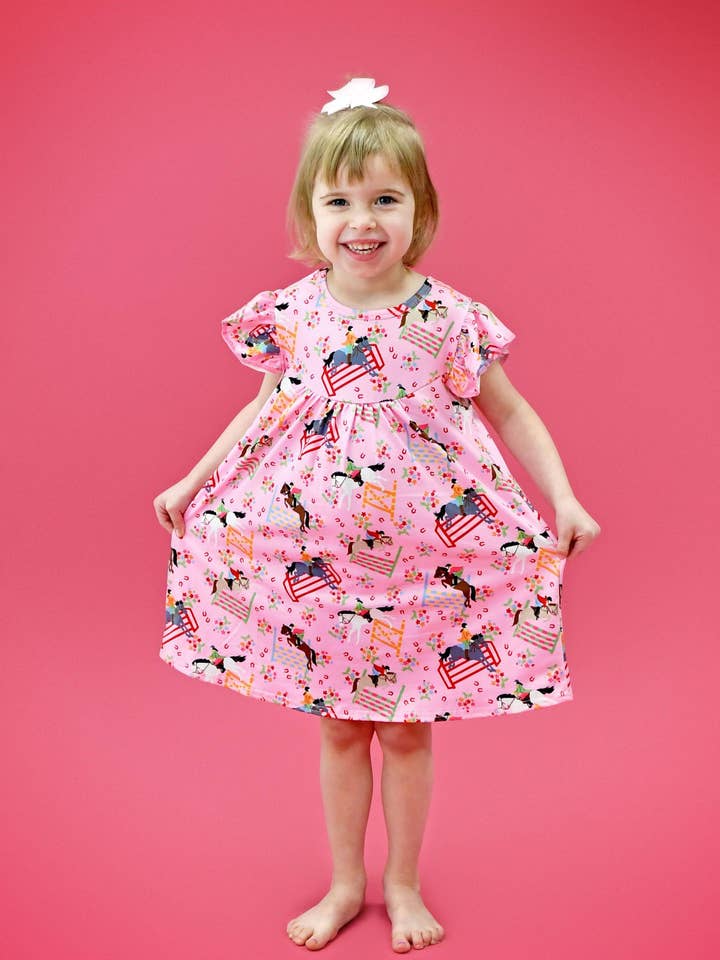 Stadium Jumping Milk Silk Flutter Dress for wholesale by Great Lakes Kids Apparel