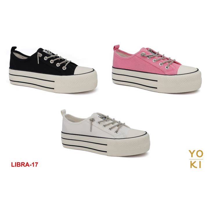 Yoki Fashion - Wholesale Lifestyle Sneakers - Women's - YOKI womens LIBRA-17 Platform Crystal Lace Up Sneaker2