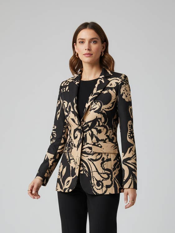 Jakke med mønster – Fremstillet i Italien for engroshandel hos JASMINE & CO. SRL