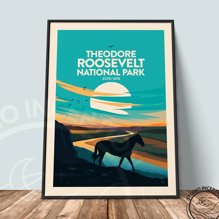 Theodore Roosevelt National Park Print i traditionel stil for engroshandel hos Studio Inception